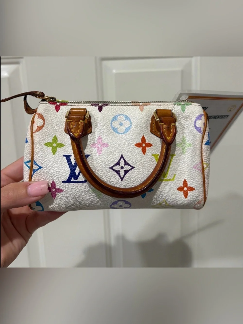 Louis Vuitton x Takashi Murakami Multicolore Mini Speedy HL Blanc